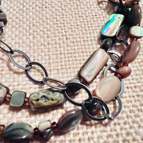 Silpada 925 Sterling Shell Sponge Coral Abalone  Beads 16” 2”Extender Necklace - Picture 3 of 9